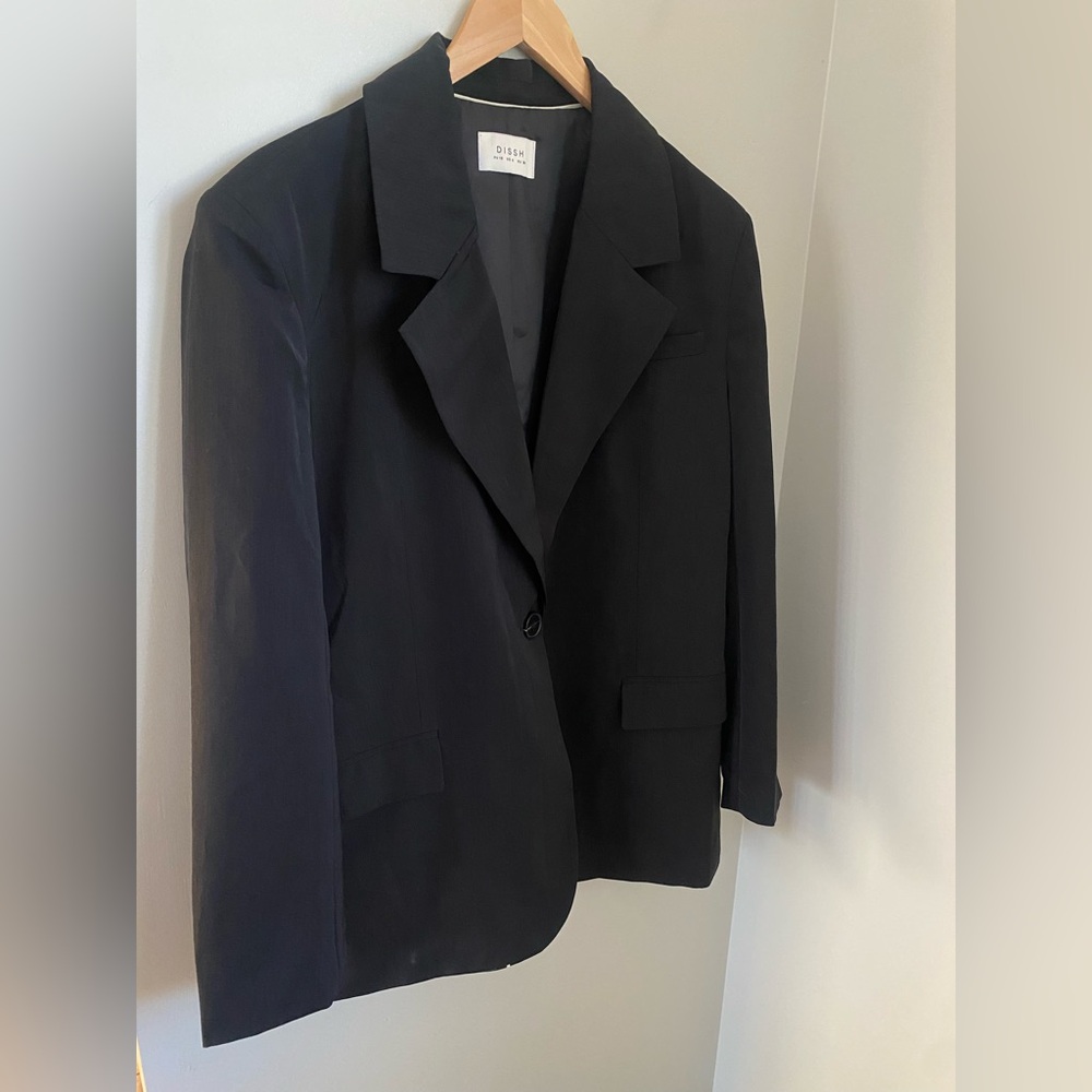 DISSH Oversized Harley Boyfriend Blazer Size 6 Black Office Minimalist Classic - Picture 4 of 14